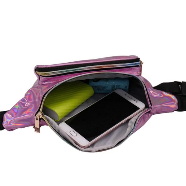 Waist Packs Laser Leather Pockets Mobile Phone Storage Fashion Messenger Chest Bag For Running Leisure Outdoor Sports Pack Bags - Image 4