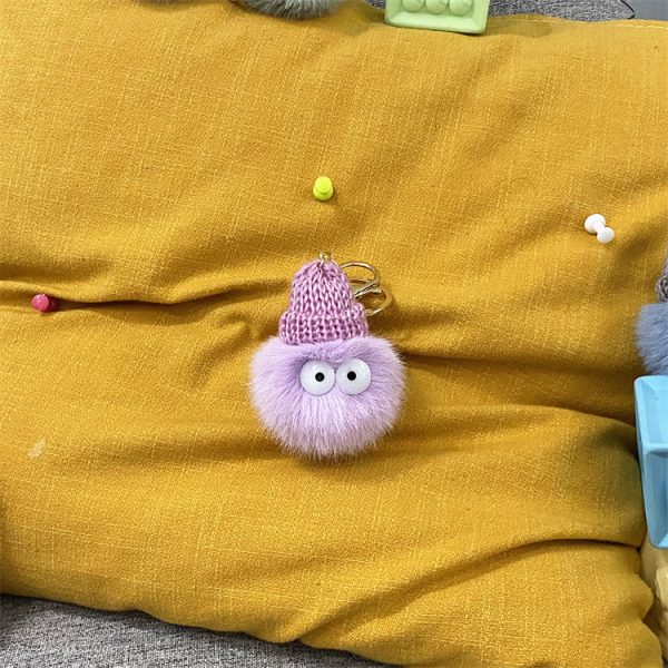 Net Red Ugly Cute Small Briquettes Key Chain Cute Cartoon Plush Bag Pendant Car Key Chain Mobile Phone Accessories - Image 12