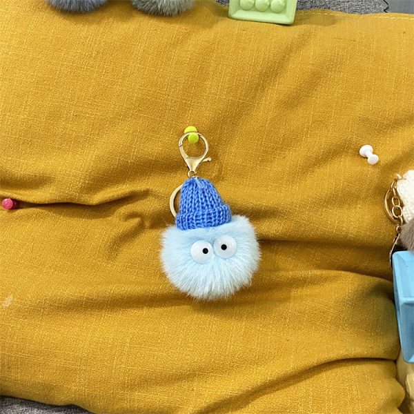 Net Red Ugly Cute Small Briquettes Key Chain Cute Cartoon Plush Bag Pendant Car Key Chain Mobile Phone Accessories - Image 6