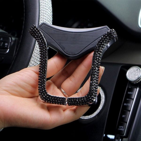 Universal Car Phone Holder with Bing Crystal Rhinestone Car Air Vent Mount Clip Cell Phone Holder for iPhone Samsung Car Holder - Image 4