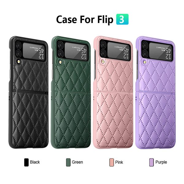 Suitable For Samsung Z Flip3 Mobile Phone Shell Creative Shell Film Element Leather Z Flip3 Folding Protective Cover - Image 5