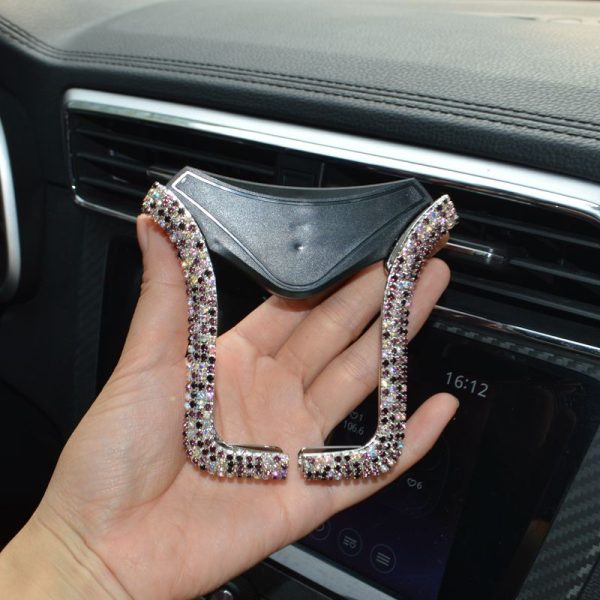 Universal Car Phone Holder with Bing Crystal Rhinestone Car Air Vent Mount Clip Cell Phone Holder for iPhone Samsung Car Holder - Image 8