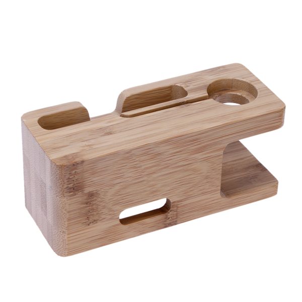 Alloet Wooden Charging Dock Station for Mobile Phone Holder Stand Bamboo Charger Stand Base For Apple Watch and For iphone - Image 4