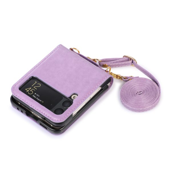 New Model Is Suitable For Samsung Z Flip3 Folding Screen Mobile Phone Case Diagonally Across The Samsung Galaxy Z Flip4 Card Cover - Image 2