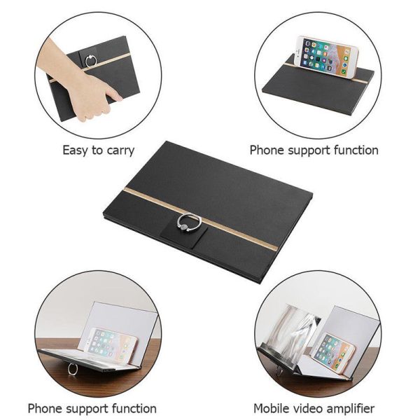 8 inch  Mobile Phone Screen Magnifier Stand Eyes Protection Display 3D Video Screen Amplifier Enlarged Stand Holder Bracket - Image 4