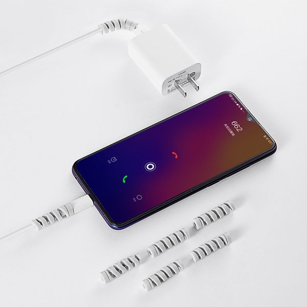 Spiral Data Cable Protective Sleeve Power Cord Anti-Bending Mobile Phone Computer Protective Sleeve Silicone Anti-Break Winder - Image 3