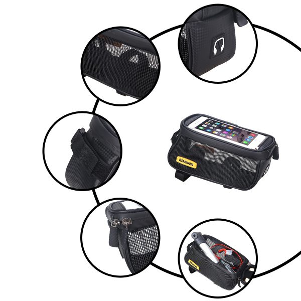 Bicycle Bag Golf Front Beam Bag Mountain Bike Headphone Audio Bag Mobile Phone Navigation Upper Tube Bag Riding Accessories - Image 3