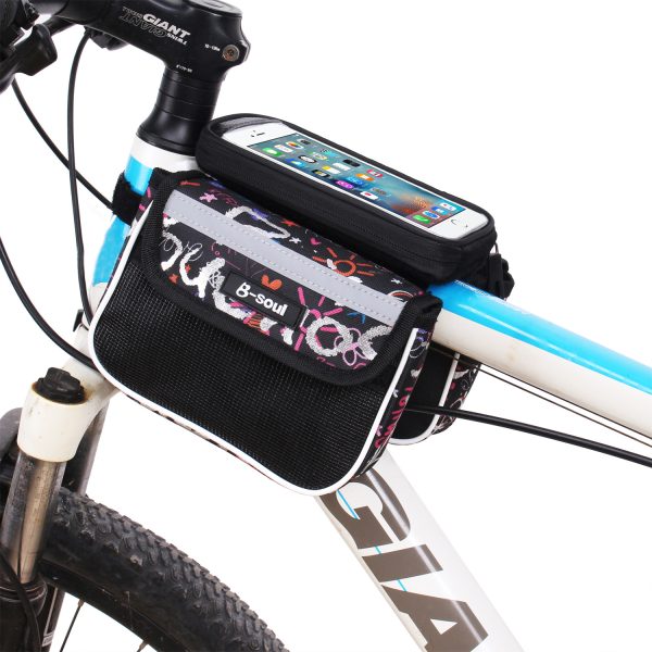 B-SOUL Mountain Bike Bike Bag Mobile Phone Touch Screen Bag Cycling Bag Bicycle Upper Tube Bag Double Bag
