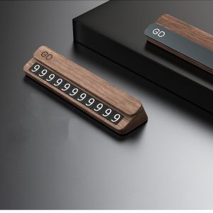 Car Parking Card High Temperature Resistant Mobile Phone Number Plate Walnut Simple Parking Card