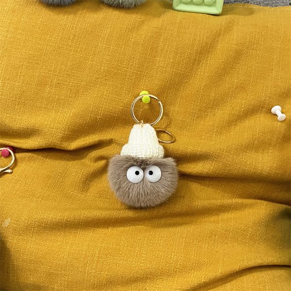 Net Red Ugly Cute Small Briquettes Key Chain Cute Cartoon Plush Bag Pendant Car Key Chain Mobile Phone Accessories - Image 10