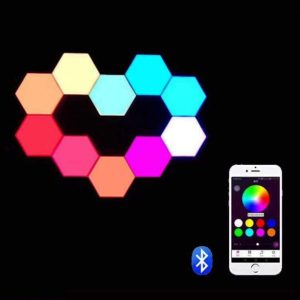 Flame Lights Effect Fire Tealight Quantum Light with APP Mobile Control LED Dimmable Multi Function Lighting Modes Hexagon Light