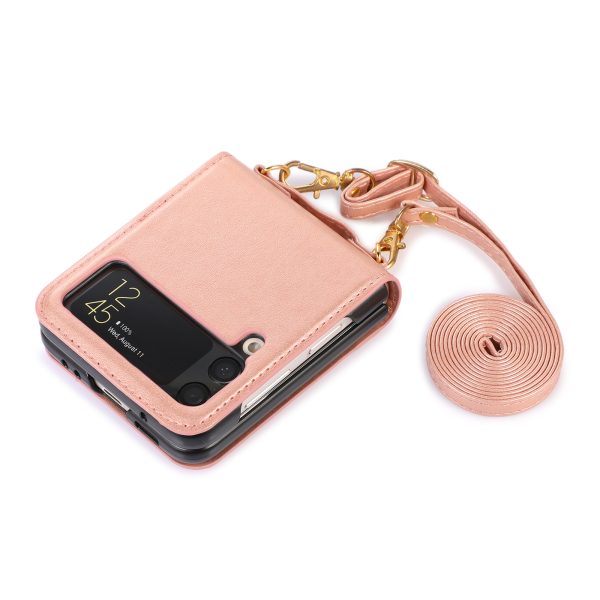 New Model Is Suitable For Samsung Z Flip3 Folding Screen Mobile Phone Case Diagonally Across The Samsung Galaxy Z Flip4 Card Cover - Image 5