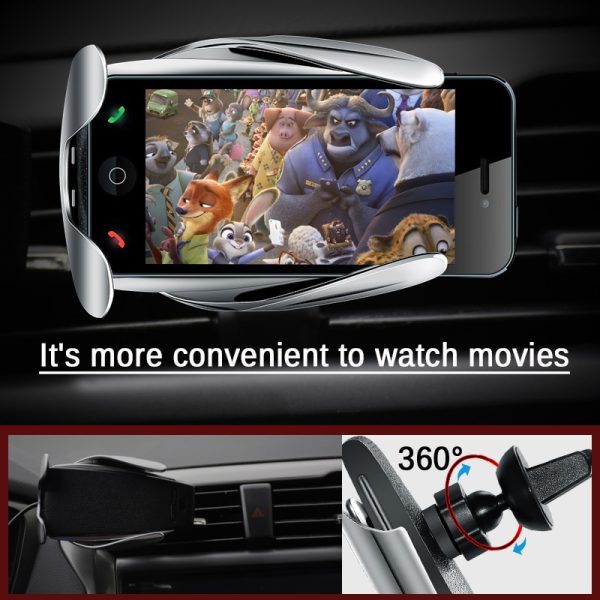 10W Wireless Car Charger S5 Automatic Clamping Fast Charging Phone Holder Mount in Car for iPhone xr Huawei Samsung Smart Phone - Image 5