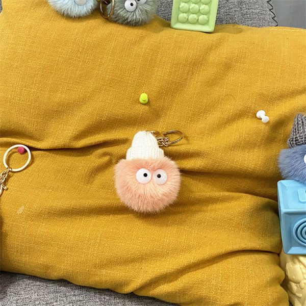 Net Red Ugly Cute Small Briquettes Key Chain Cute Cartoon Plush Bag Pendant Car Key Chain Mobile Phone Accessories - Image 7