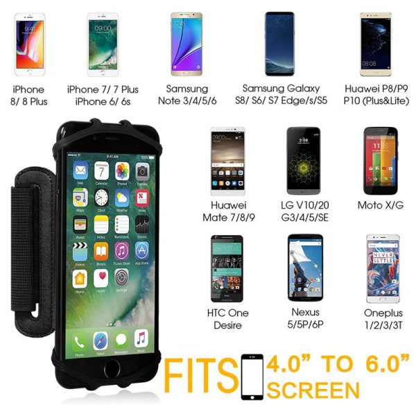 180 Degree Rotatable Running Wristband Phone Case Arm Band Sport Cycling Gym Wristlet Belt Armband Bag - Image 3
