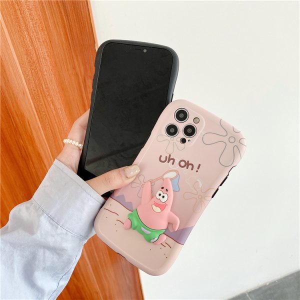 Three-Dimensional Sponge Bob Square Pants For Apple 7/8plus Mobile Phone Cover 12promax Couple Huawei Nova8 Soft Case - Image 4
