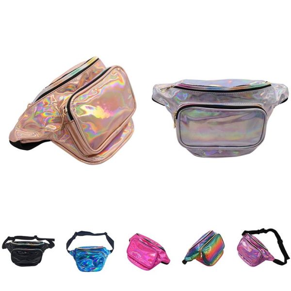 Waist Packs Laser Leather Pockets Mobile Phone Storage Fashion Messenger Chest Bag For Running Leisure Outdoor Sports Pack Bags