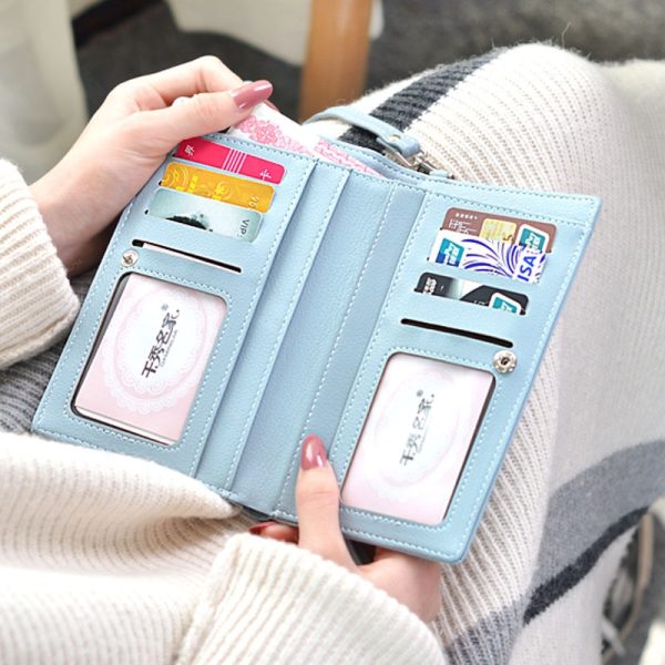 Women Casual Wallet Brand Cell Phone Wallet Big Card Holders Wallet Handbag Purse Clutch Messenger Shoulder Straps Bag - Image 2